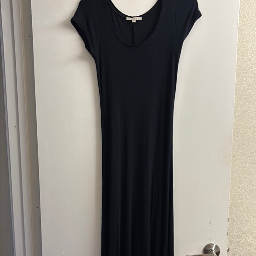 Joan Vass Black Sleeveless Sheath Maxi Dress